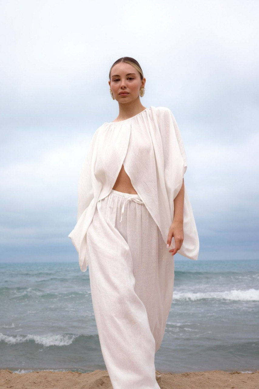 Pantalon Keten Blanc