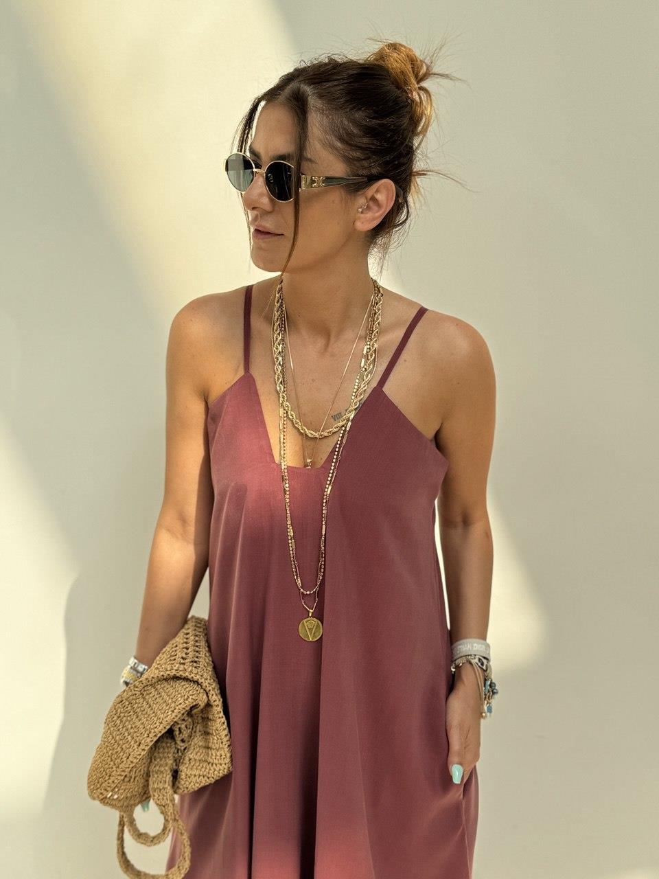 Robe longue Ada (rouge brique)