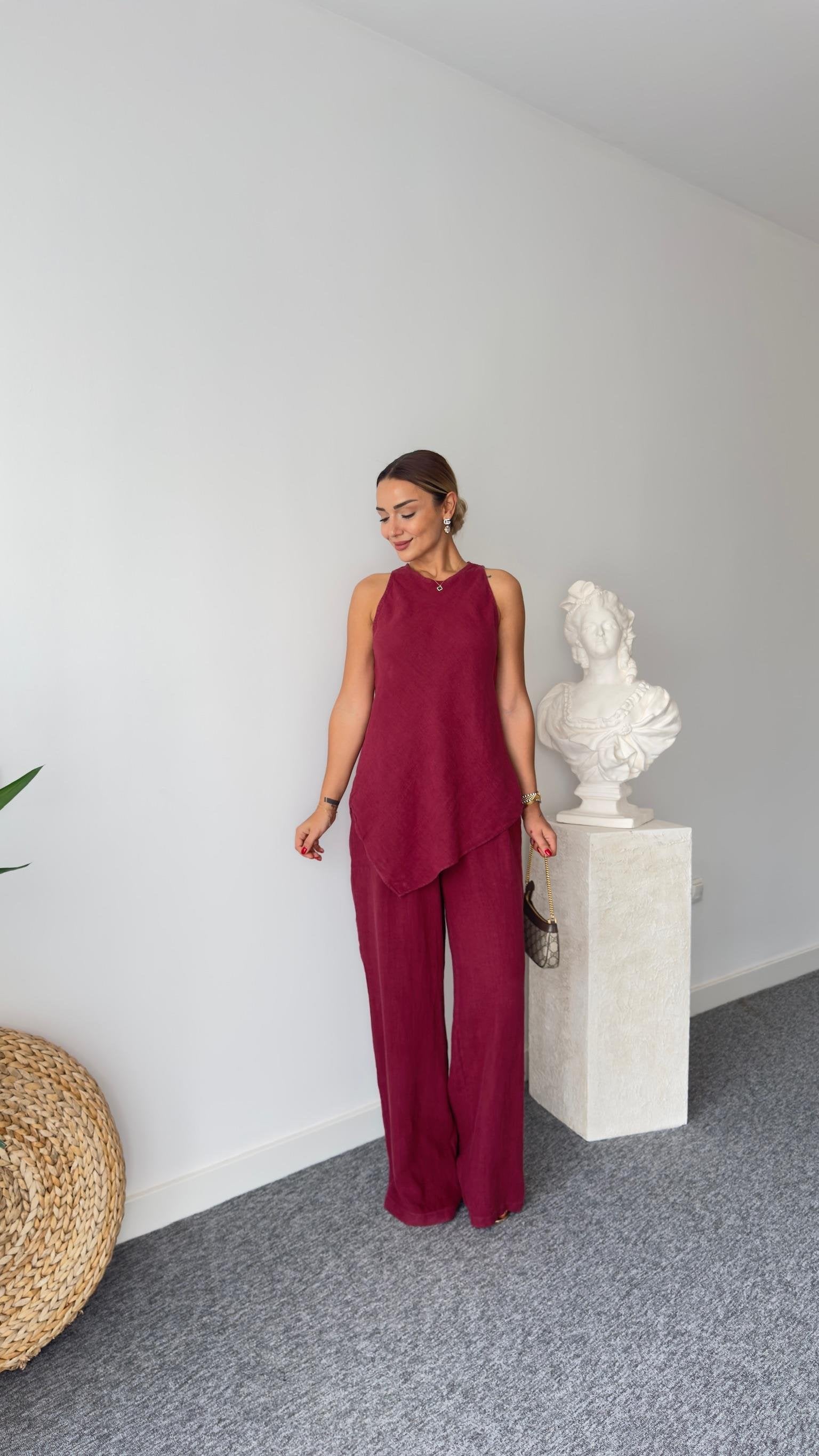 Pantalon Peri Bordeaux