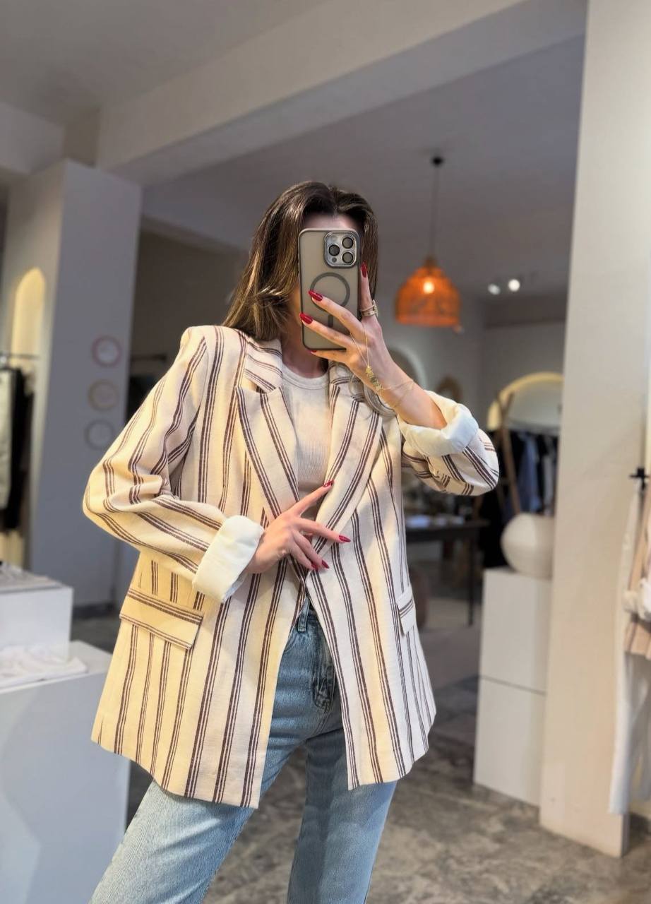 Veste Azline Pierre rayure Bordeaux