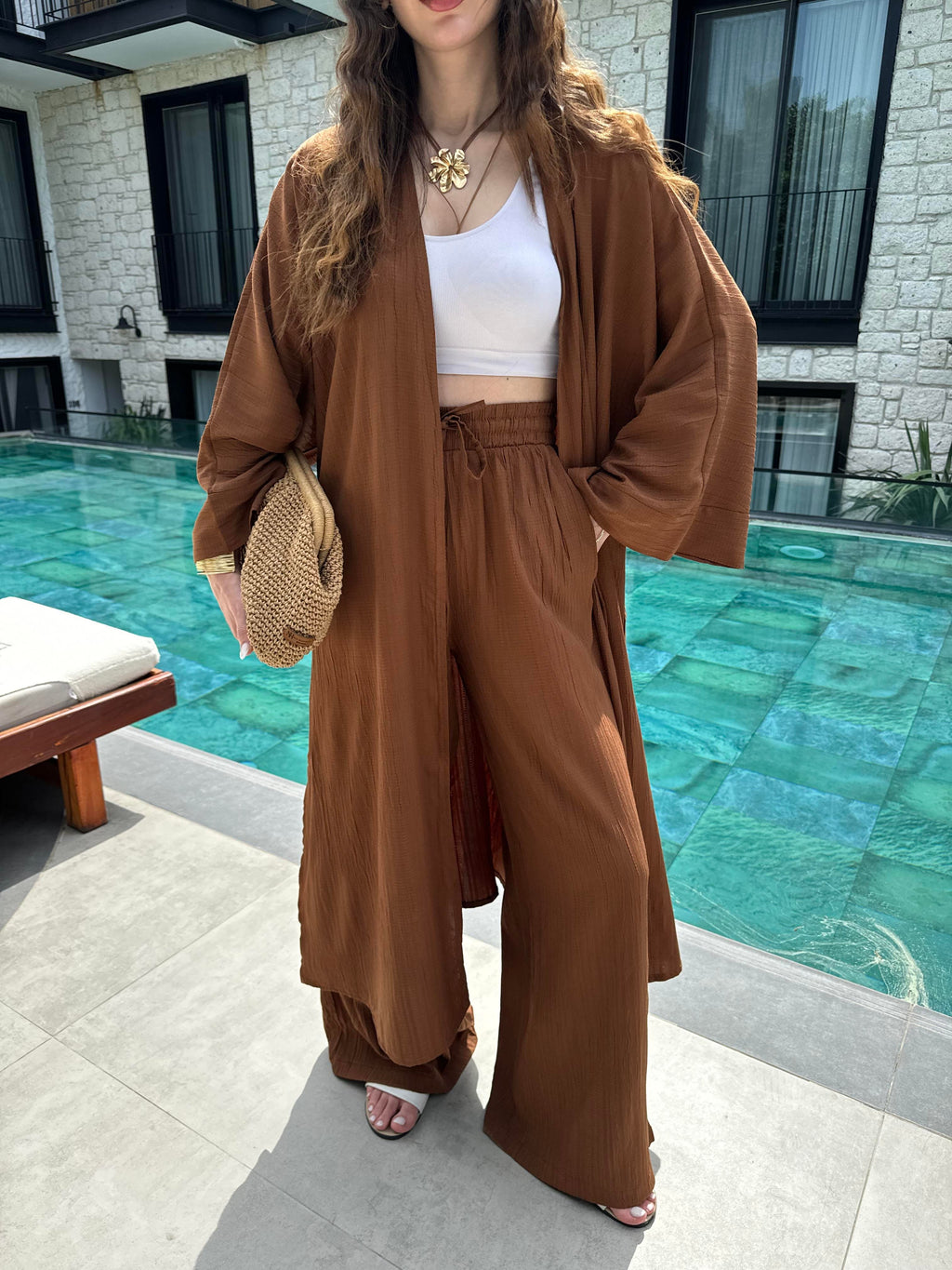 Pantalon Kimono Oya Marron