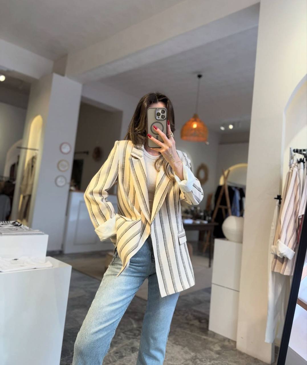 Veste Azline Pierre rayure Bordeaux