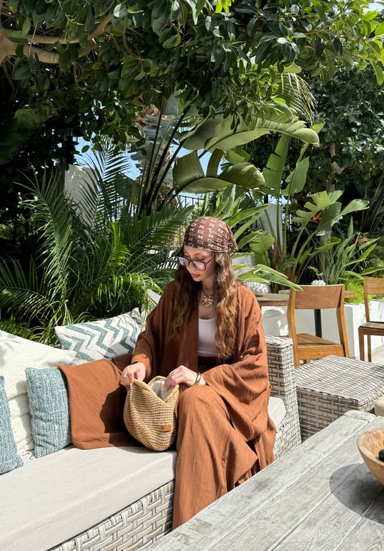 Haut Kimono Oya Marron