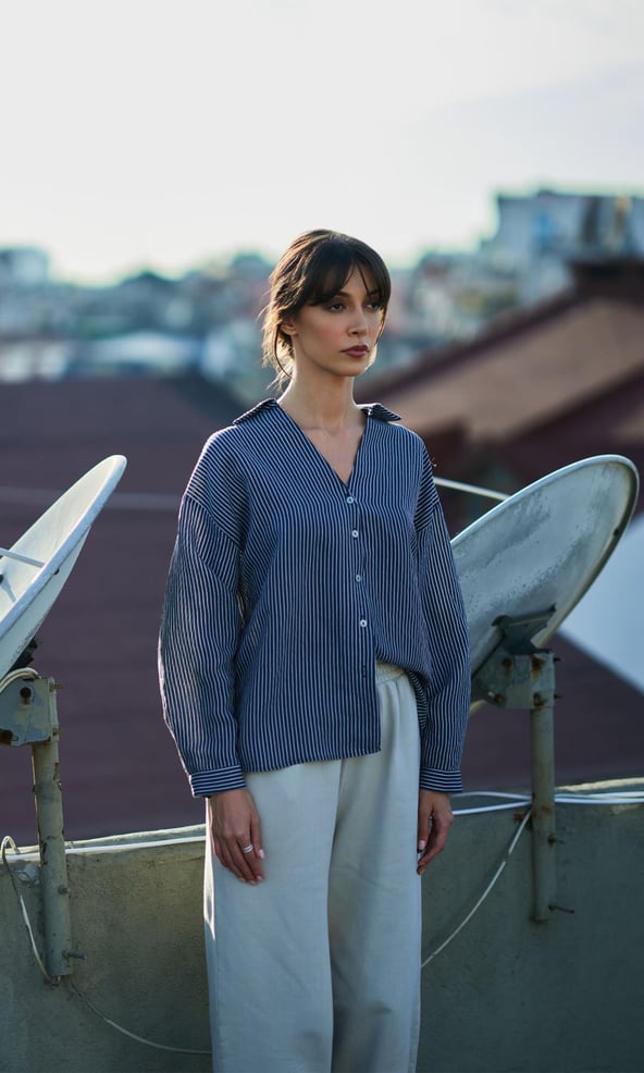 Chemisier Zeynep Bleu foncé