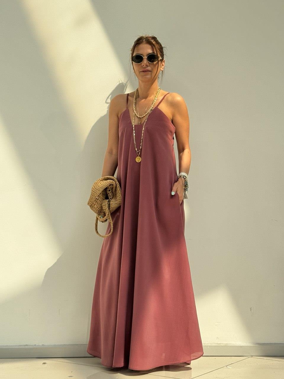 Robe longue Ada (rouge brique)