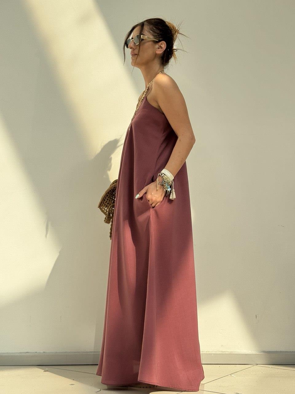 Robe longue Ada (rouge brique)