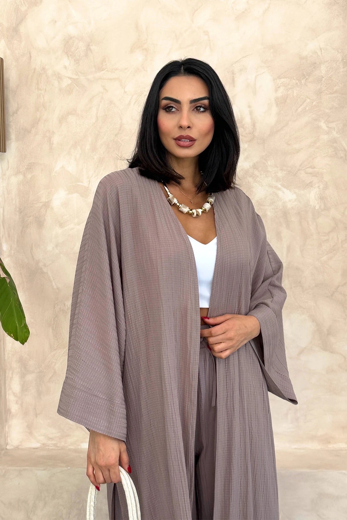Haut Kimono Oya Taupe