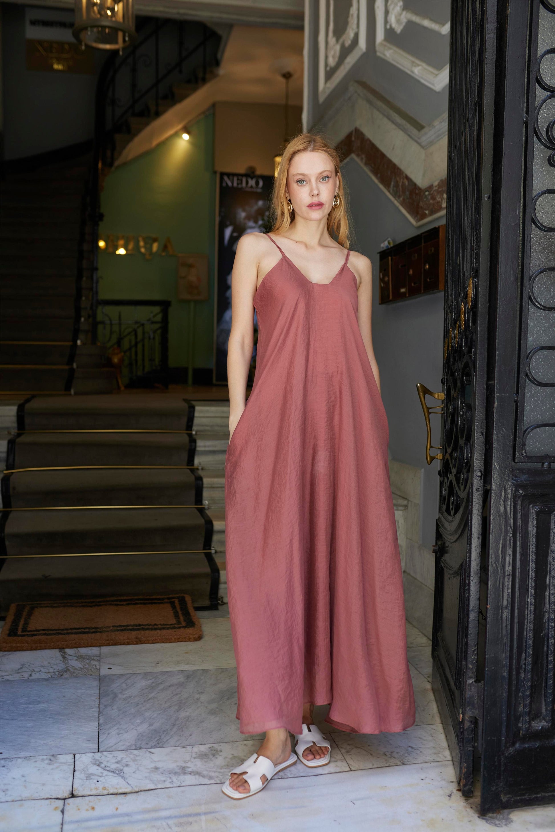 Robe longue Ada (rouge brique)