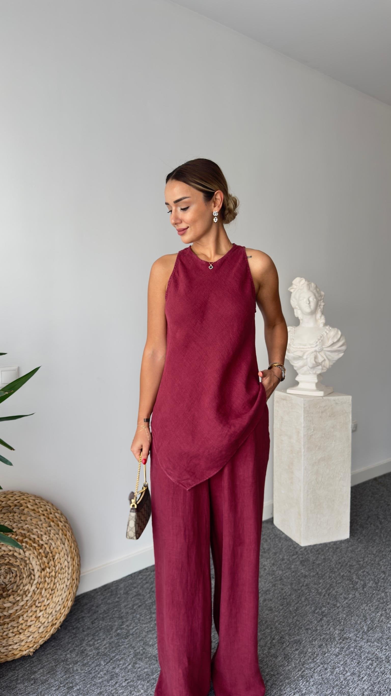 Pantalon Peri Bordeaux