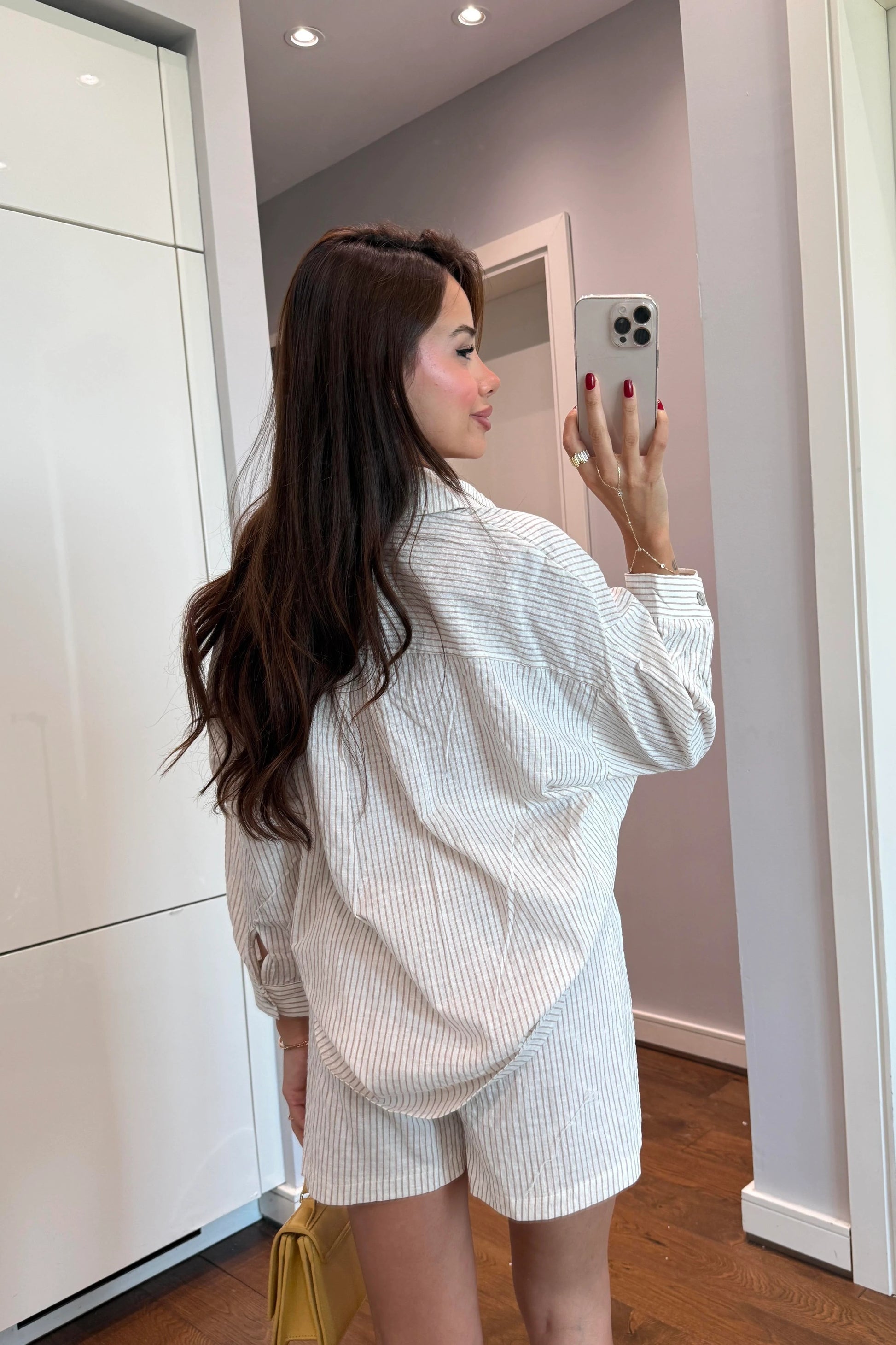 Short Nisa Blanc Rayure Creme