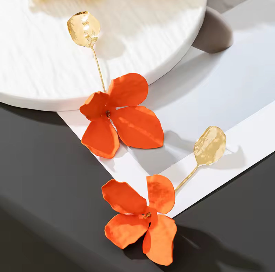 Boucles D’oreilles Fleur Pendante