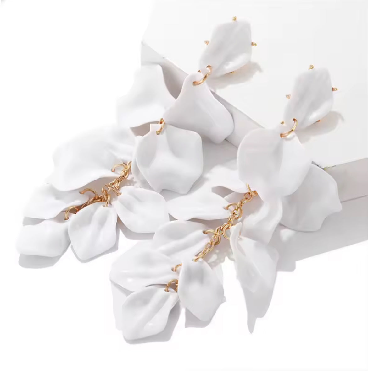 Boucles D’oreilles Pétales De Rose Longue