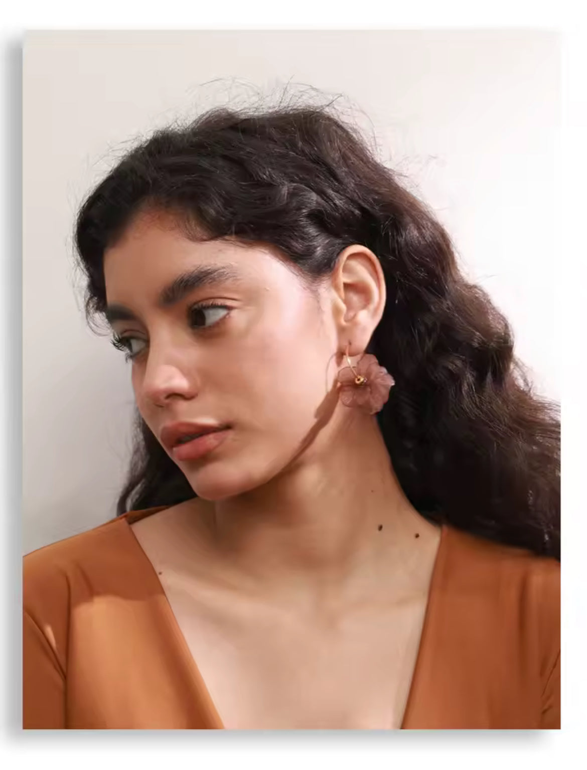 Boucles D’oreilles Fleur Résine