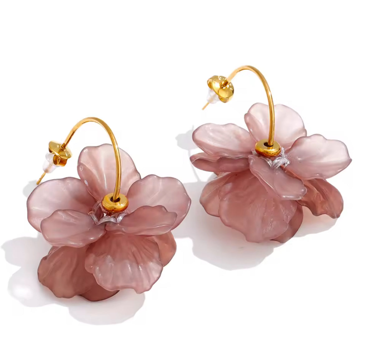 Boucles D’oreilles Fleur Résine