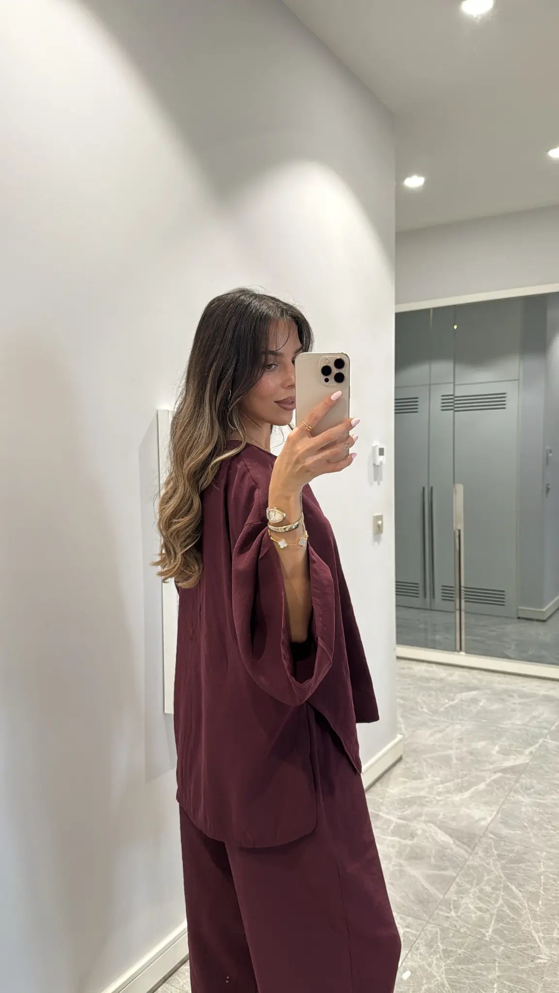 Pantalon Yassira Bordeaux